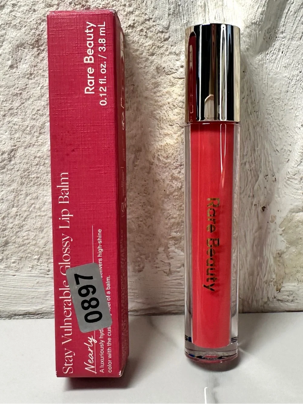 ⭐ NEW Rare Beauty Stay Vulnerable Glossy Lip Balm - Nearly Rose ⭐